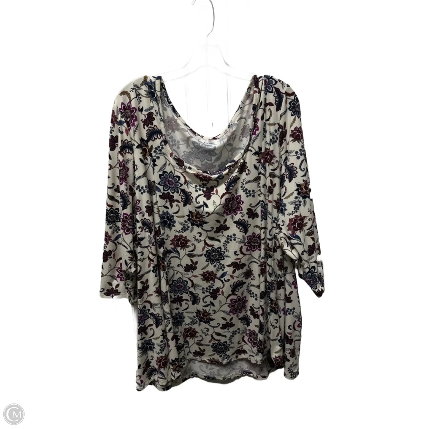Top 3/4 Sleeve By Lane Bryant In Cream & Purple, Size: 5