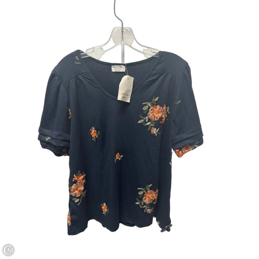 Top Short Sleeve By Clothes Mentor In Navy, Size: L