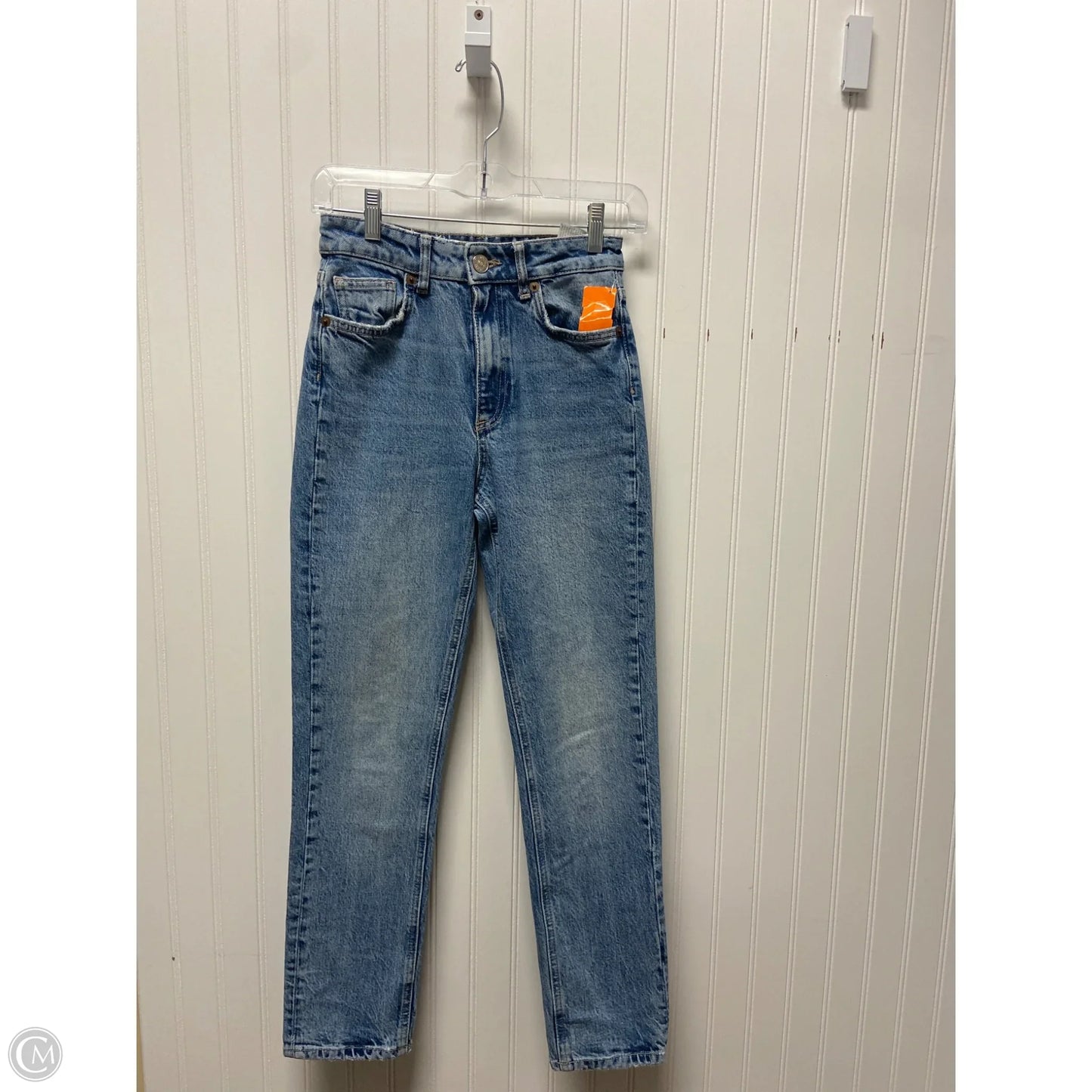 Jeans Straight By Zara In Blue Denim, Size: 2