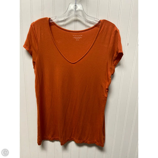 Top Short Sleeve Basic By Tahari By Arthur Levine In Orange, Size: M