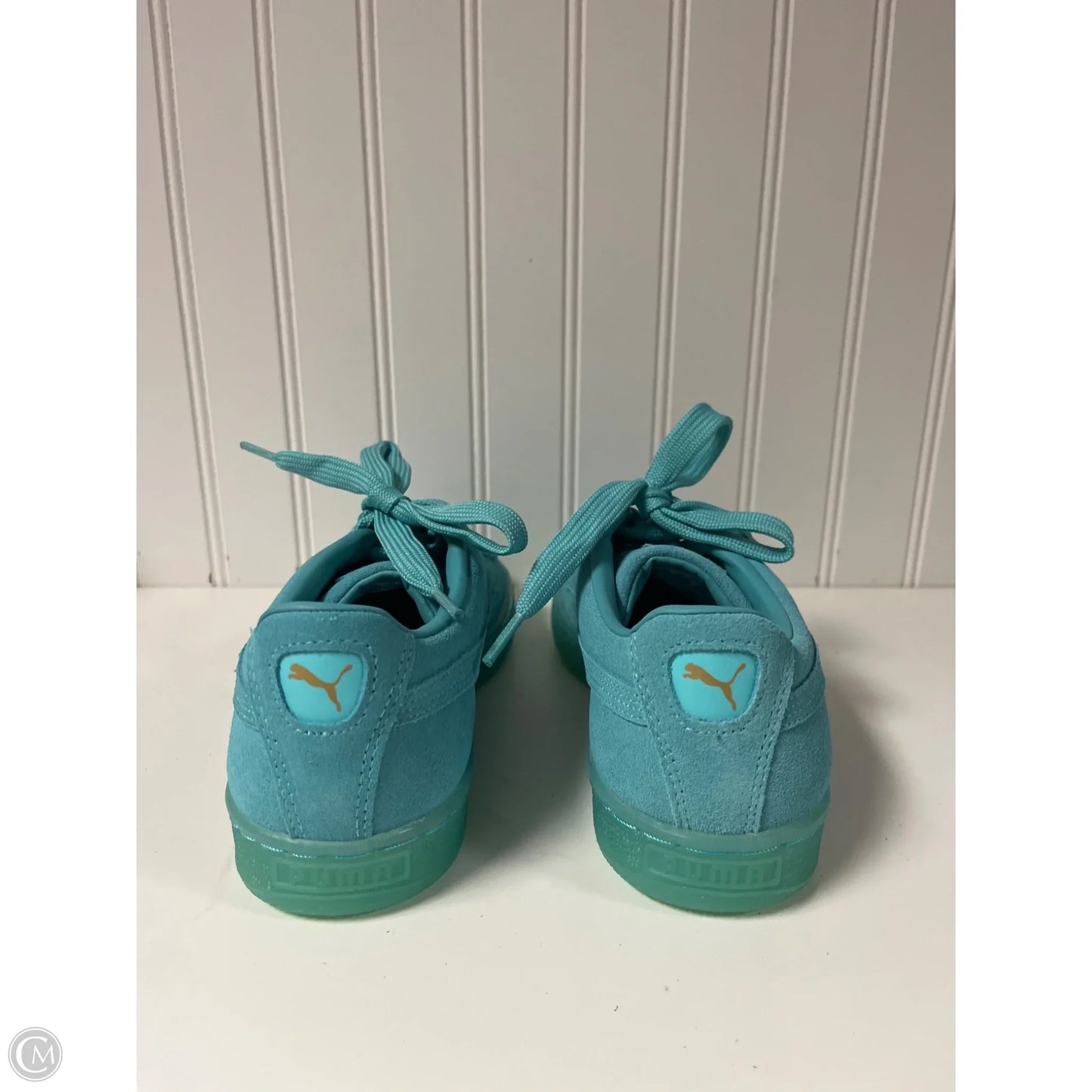 Shoes Sneakers By Puma In Teal, Size: 8