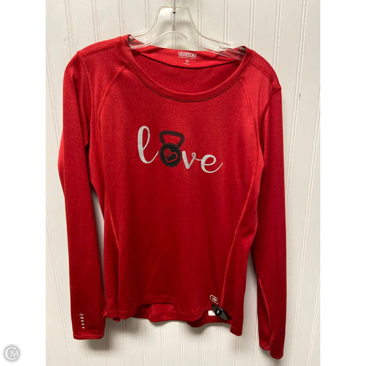 Athletic Top Long Sleeve Crewneck By Clothes Mentor In Red, Size: M