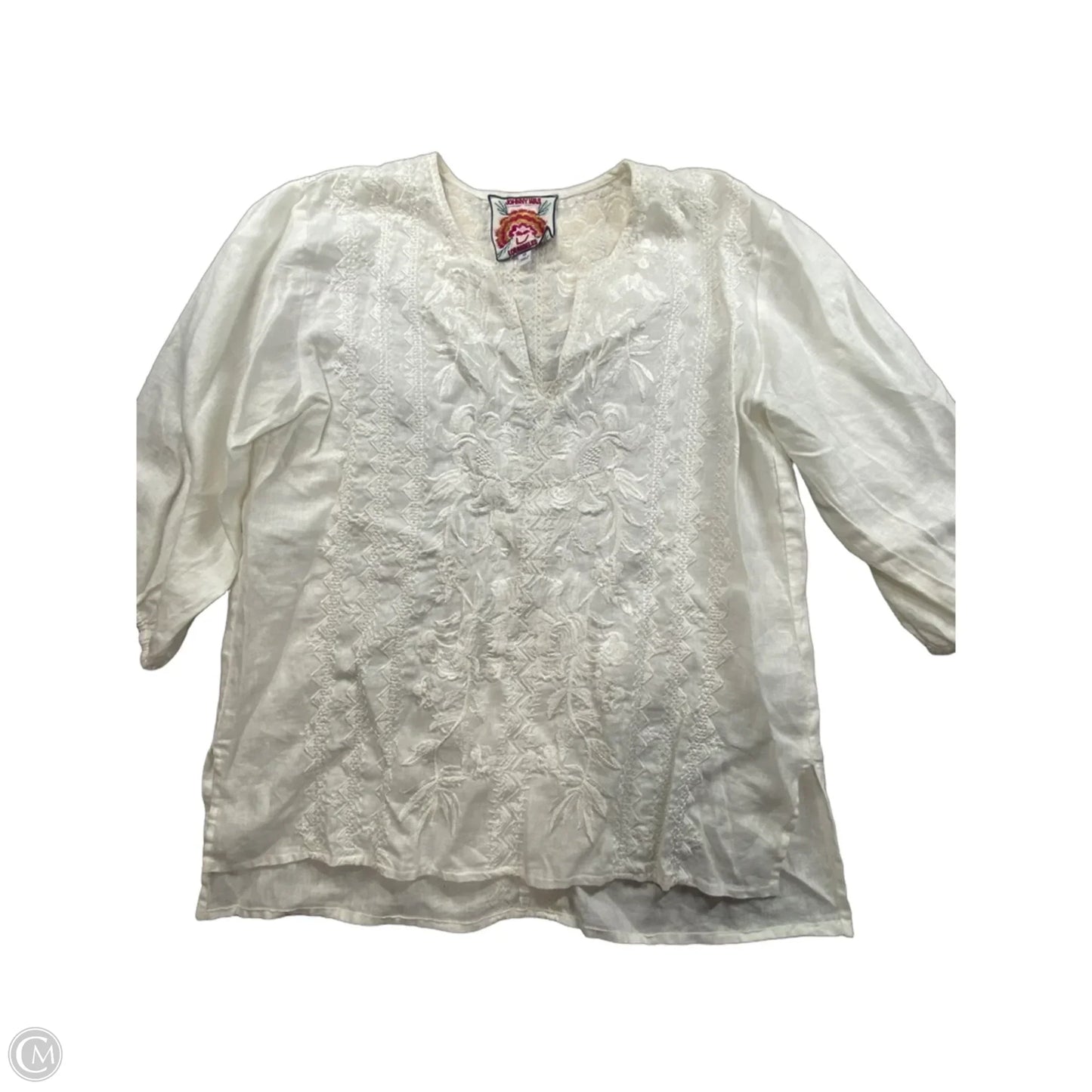 Top Long Sleeve Designer By Johnny Was In White, Size: Xs