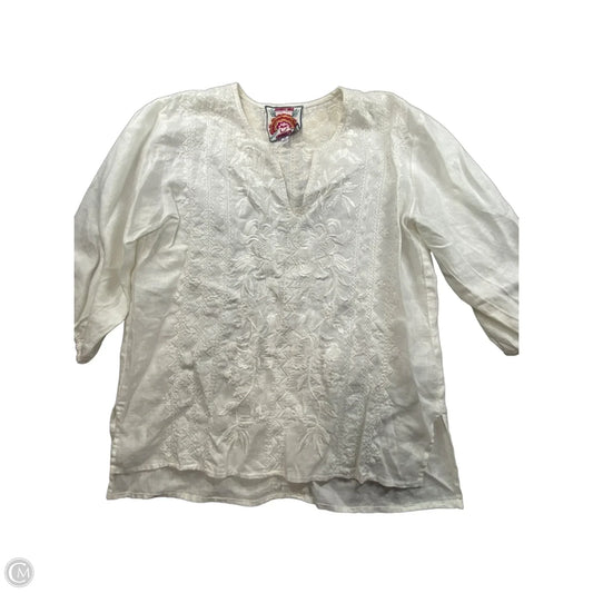 Top Long Sleeve Designer By Johnny Was In White, Size: Xs