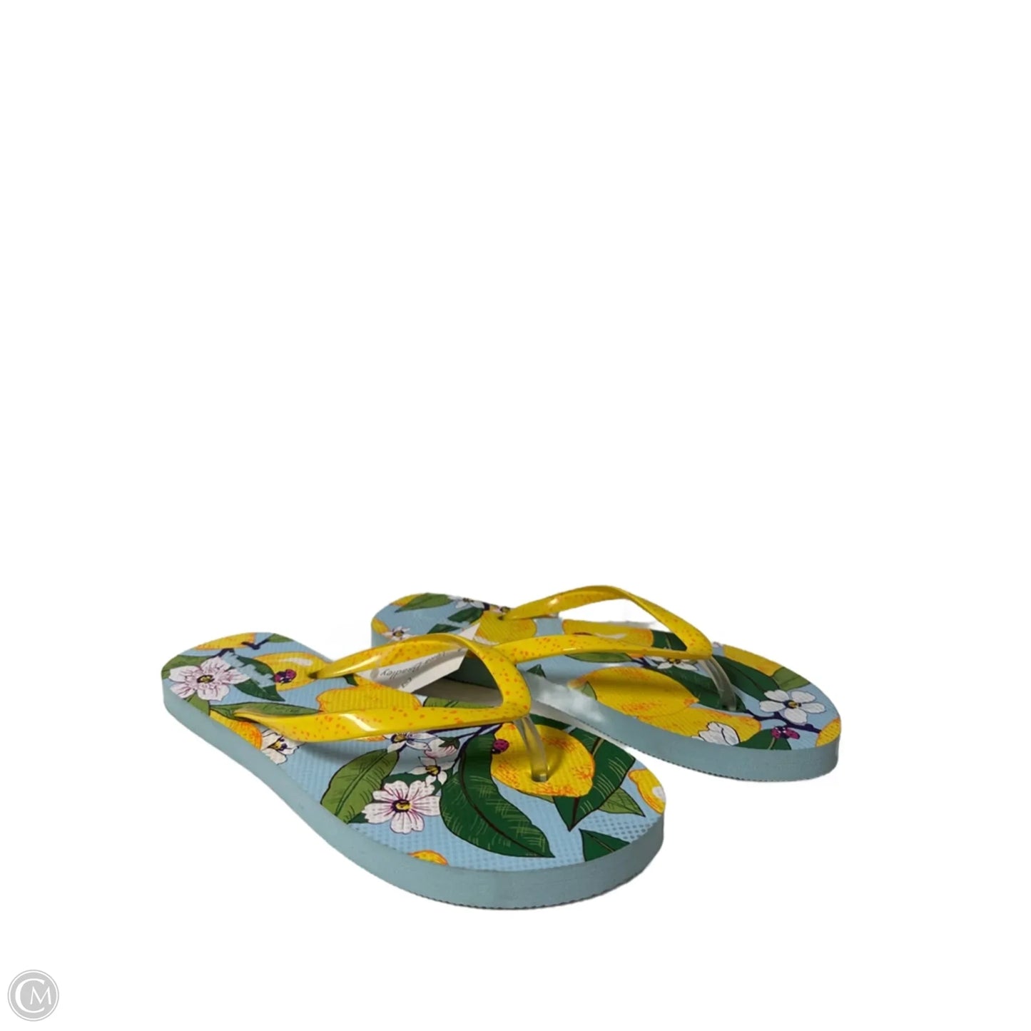 Sandals Flip Flops By Vera Bradley In Blue & Yellow, Size: 7.5