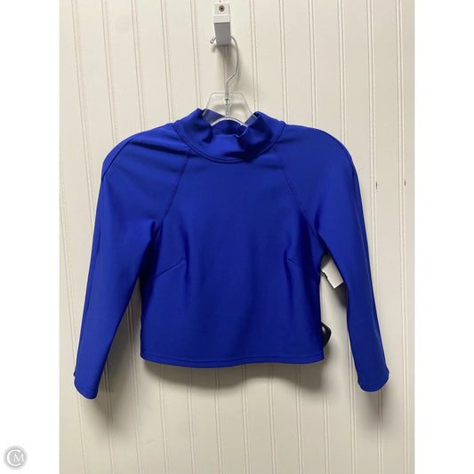 Athletic Top Long Sleeve Collar By Alo In Blue, Size: M