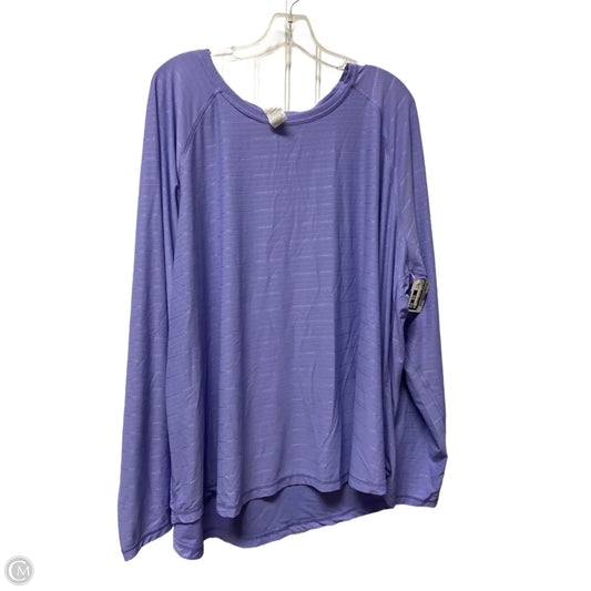 Athletic Top Long Sleeve Crewneck By Tek Gear In Purple, Size: 3x