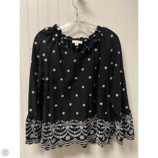 Top Long Sleeve By Belle By Kim Gravel In Black, Size: M