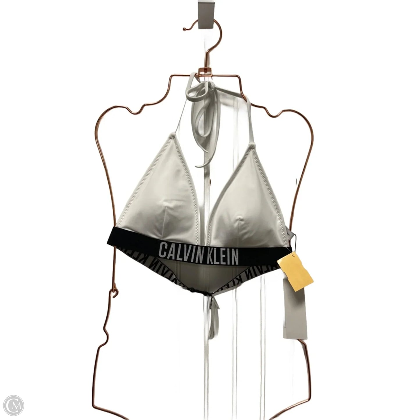 Swimsuit Top By Calvin Klein In White, Size: M