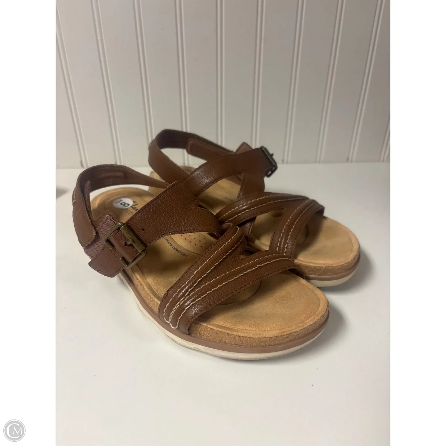 Shoes Flats By Clarks In Brown, Size: 8