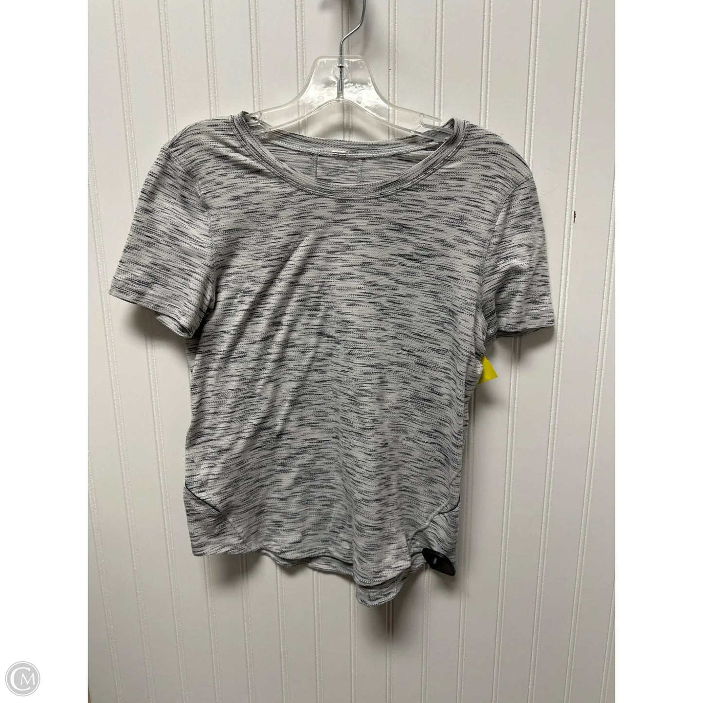 Athletic Top Short Sleeve By Lululemon In Grey, Size: 4