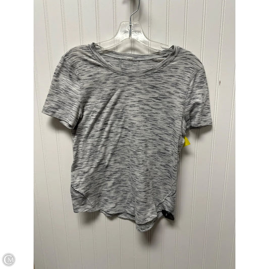 Athletic Top Short Sleeve By Lululemon In Grey, Size: 4