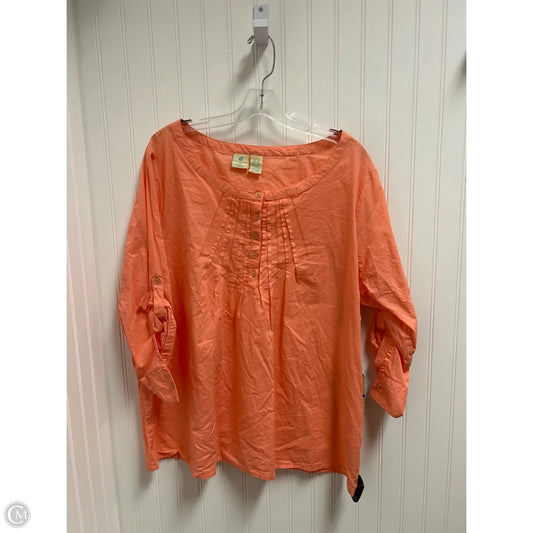 Top 3/4 Sleeve Basic By Caribbean Joe In Coral, Size: Xlp