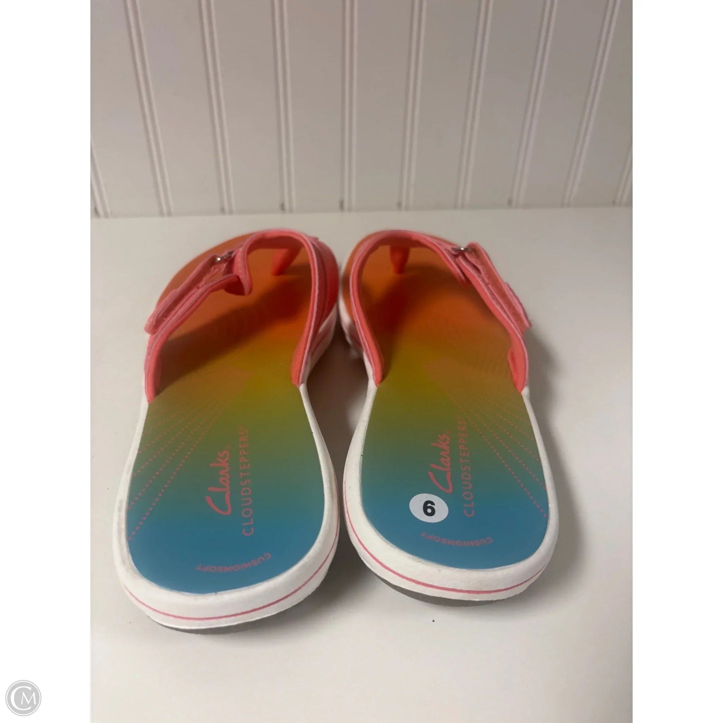 Sandals Flip Flops By Clarks In Multi-colored, Size: 9