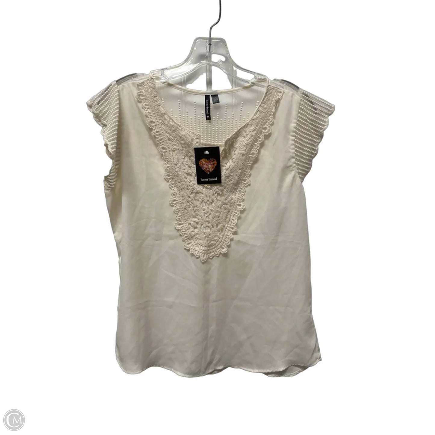 Top Sleeveless By Clothes Mentor In Cream, Size: M