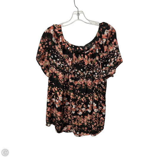 Top Short Sleeve By Worthington In Floral Print, Size: 1x