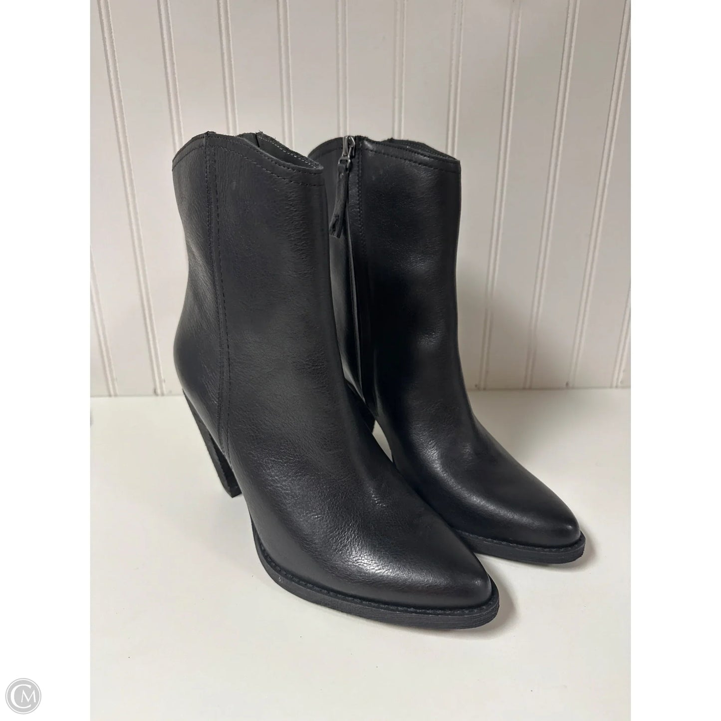 Boots Ankle Heels By Zodiac In Black, Size: 9.5