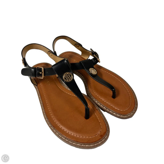 Sandals Flats By Tommy Hilfiger In Black, Size: 7.5
