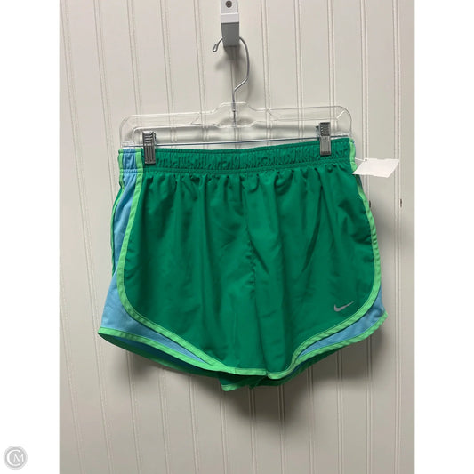 Athletic Shorts By Nike In Blue & Green, Size: L