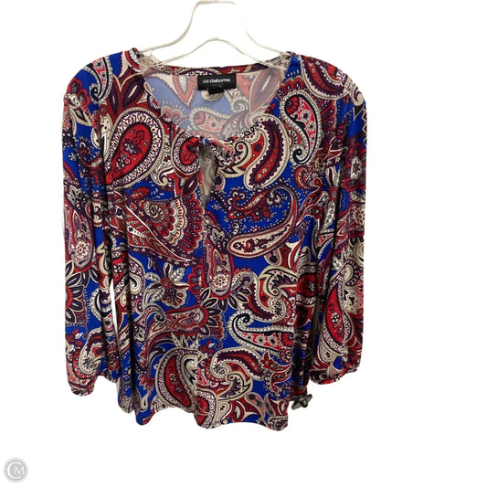 Top Long Sleeve By Liz Claiborne In Multi-colored, Size: L