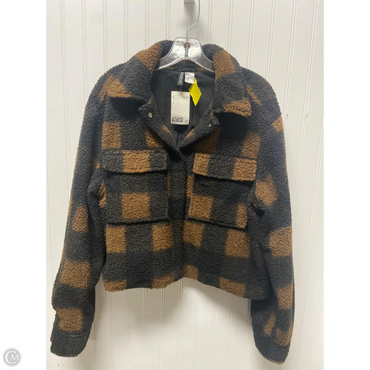 Jacket Faux Fur & Sherpa By Divided In Black & Brown, Size: L
