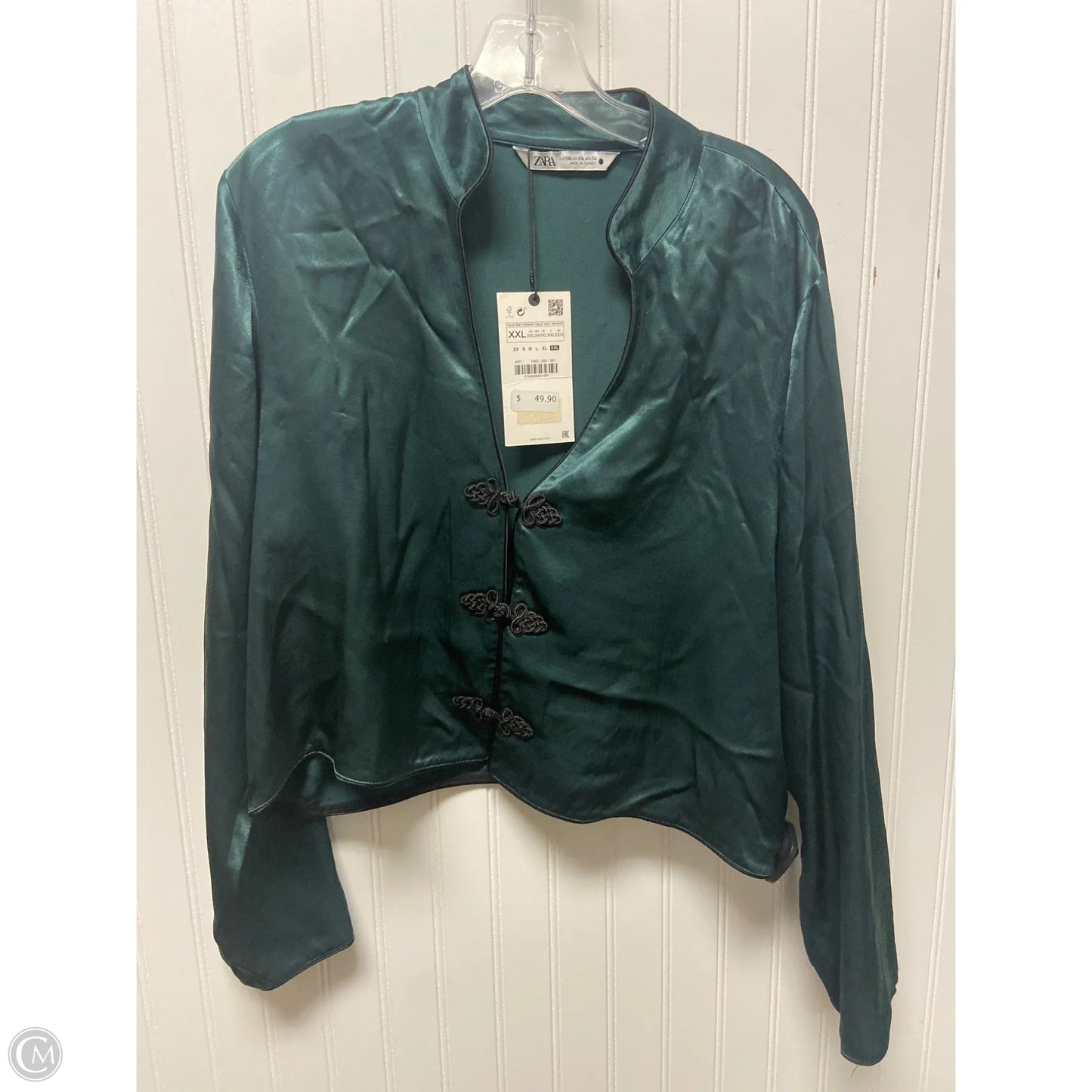 Top Long Sleeve By Zara In Green, Size: Xxl