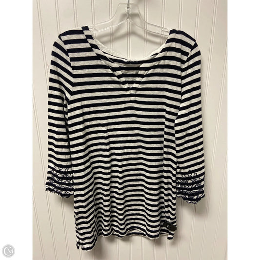 Top Long Sleeve By Talbots In Striped Pattern, Size: M