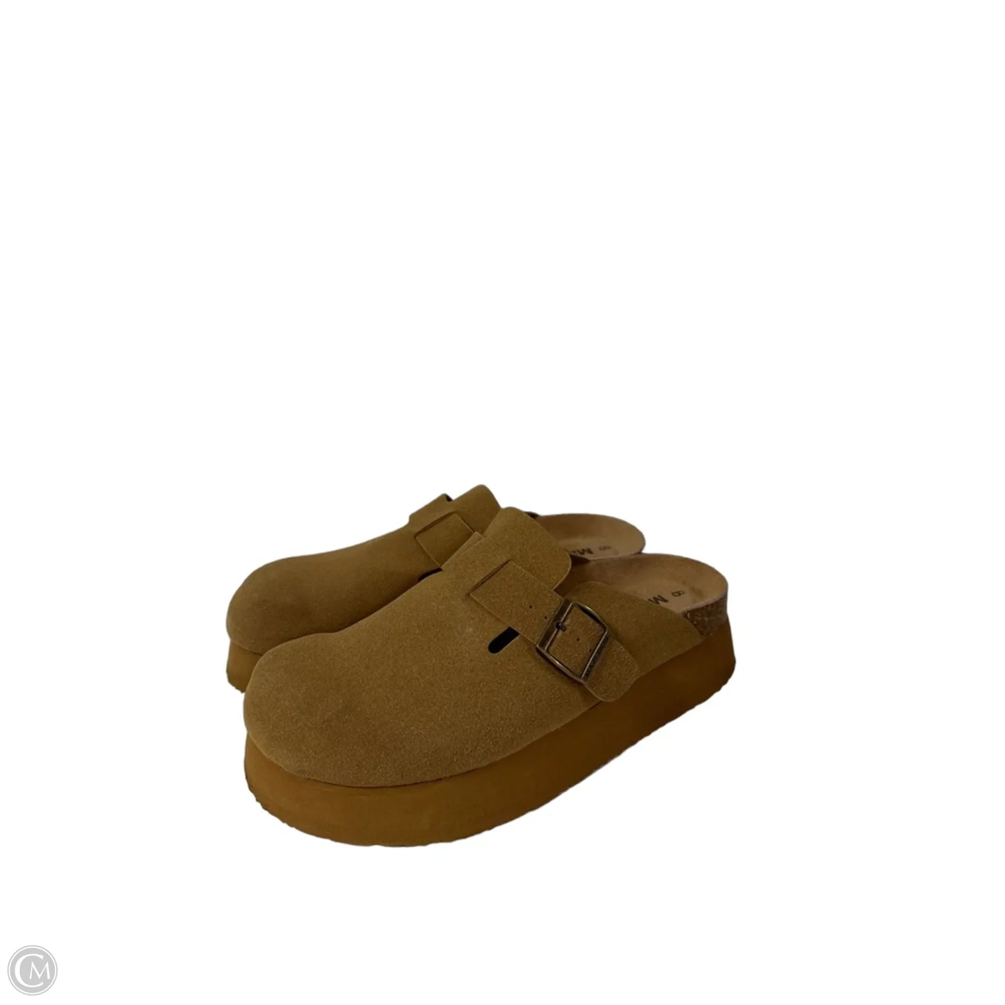 Sandals Heels Block By Clothes Mentor In Tan, Size: 8