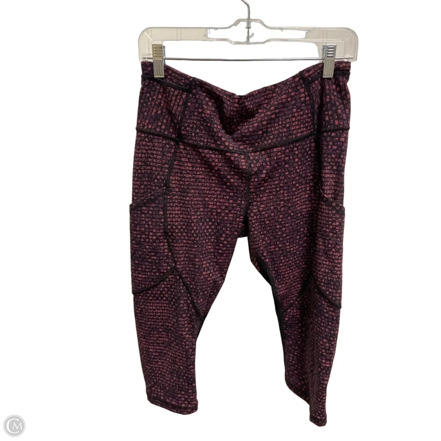 Athletic Leggings Capris By Lululemon In Maroon, Size: M