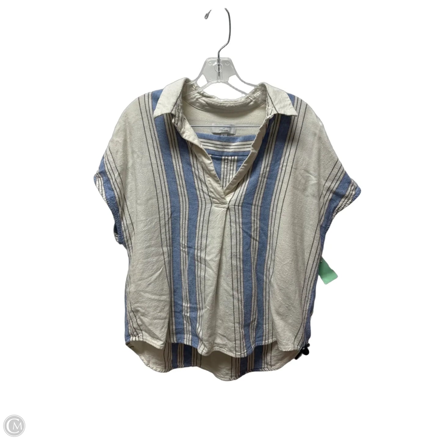 Short Set 2pc By Banana Republic In Blue & Cream, Size: L