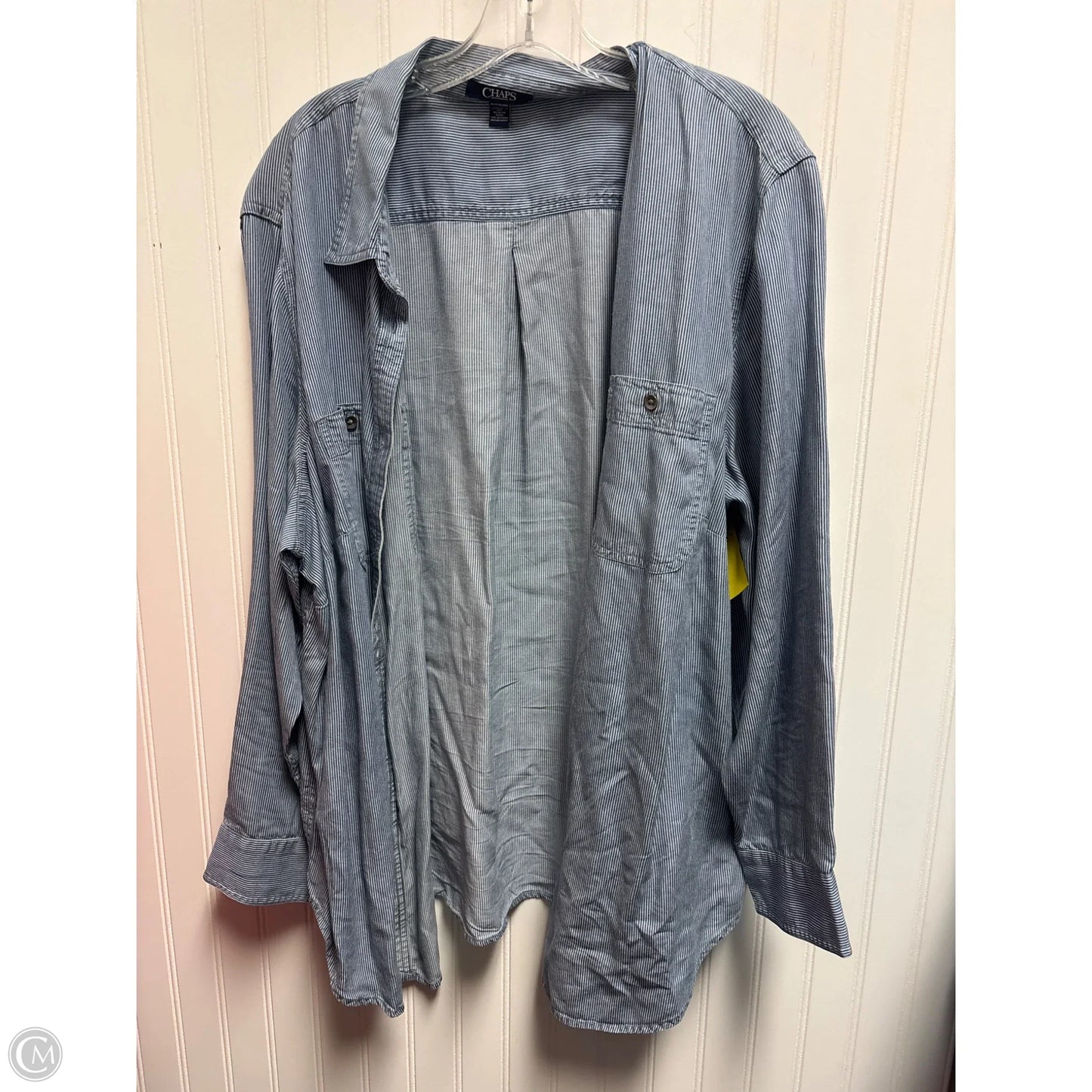 Top Long Sleeve By Chaps In Blue, Size: 2x