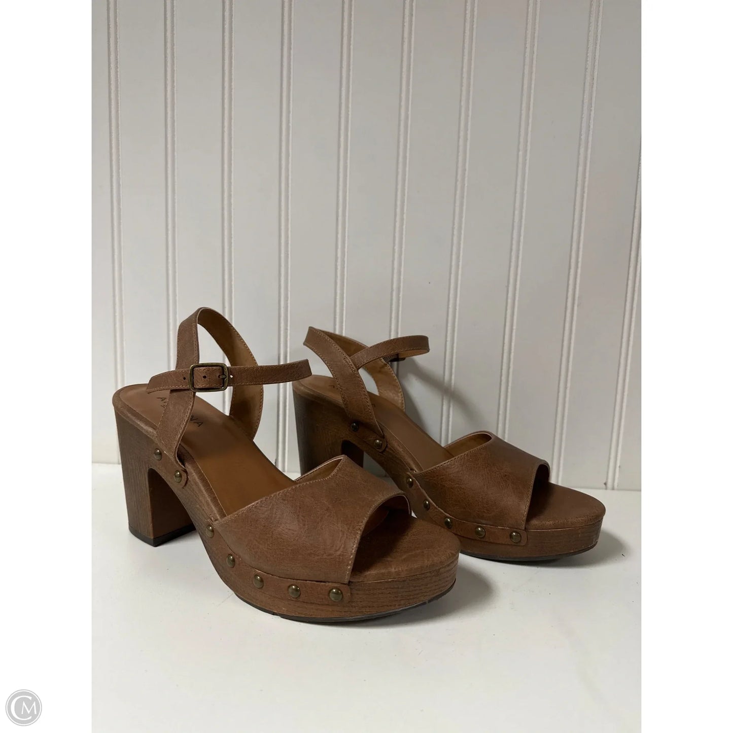 Sandals Heels Block By Arizona In Brown, Size: 9