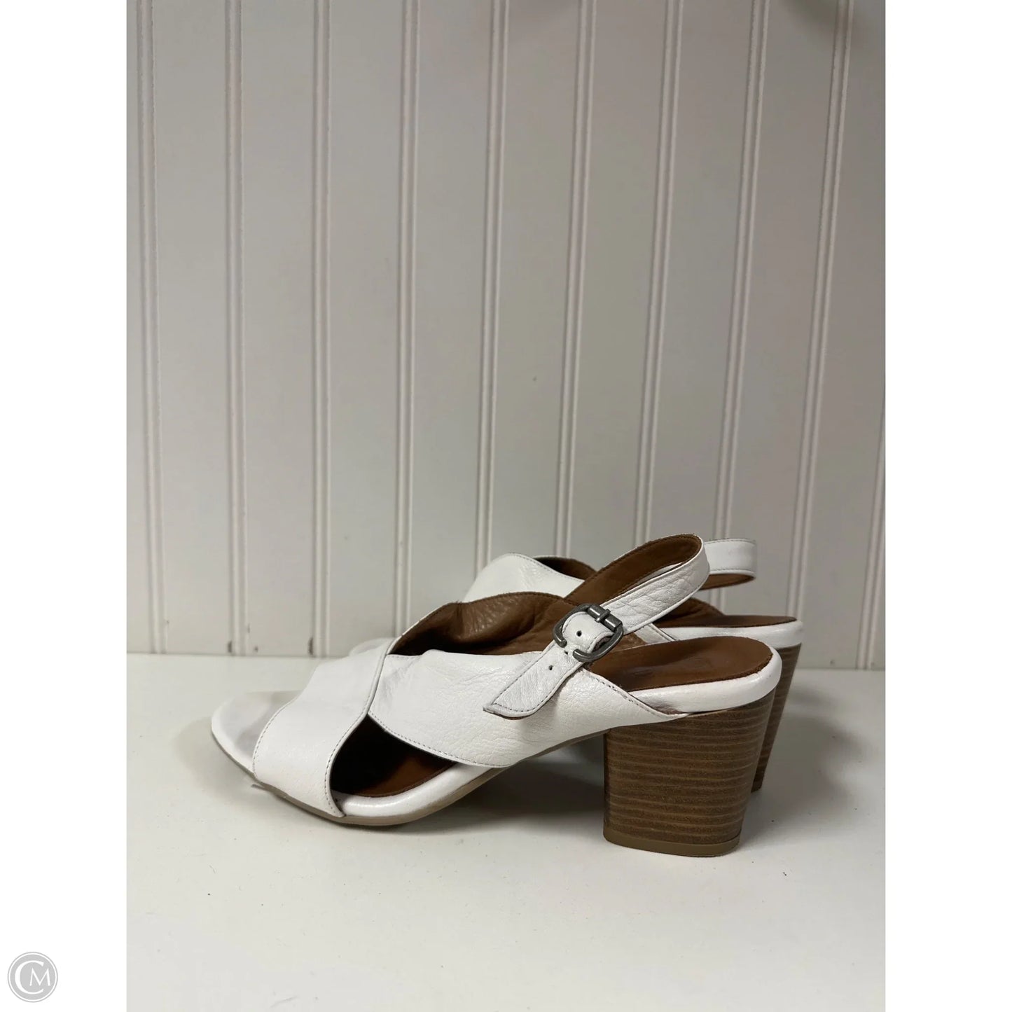 Sandals Heels Block By Bueno In White, Size: 10.5