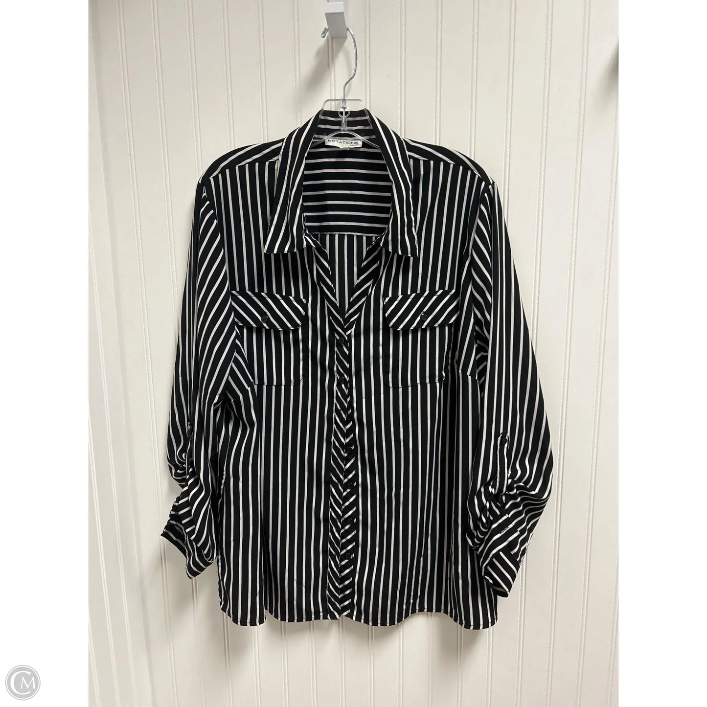 Top Long Sleeve By Notations In Black, Size: 3x