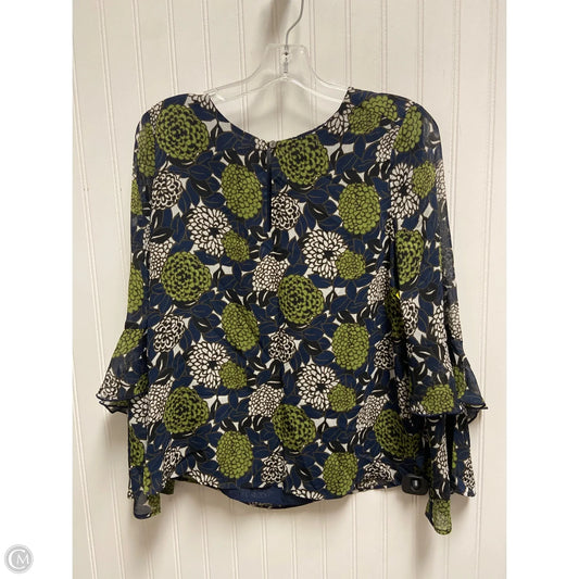 Top Long Sleeve By Ann Taylor In Blue & Green, Size: S