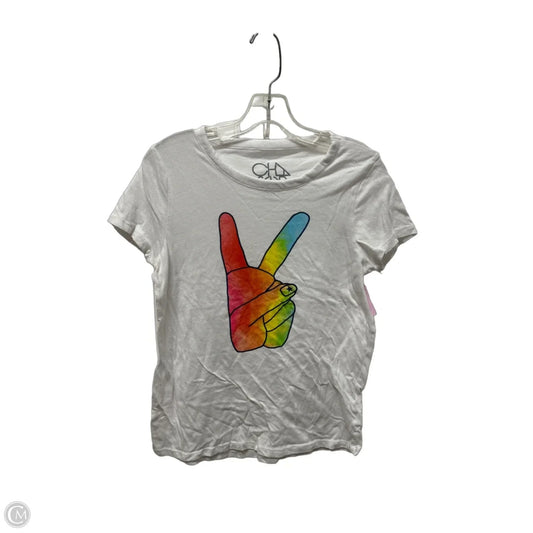Top Short Sleeve By Chaser In White, Size: L