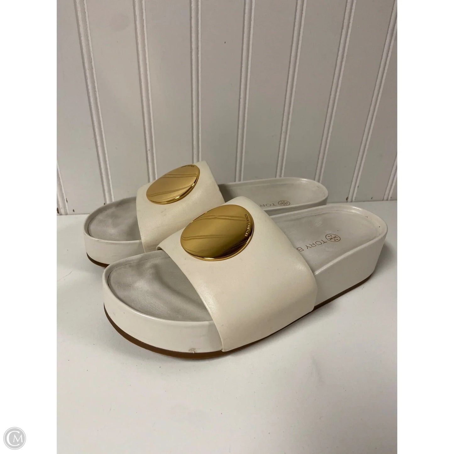 Sandals Designer By Tory Burch In Cream, Size: 7