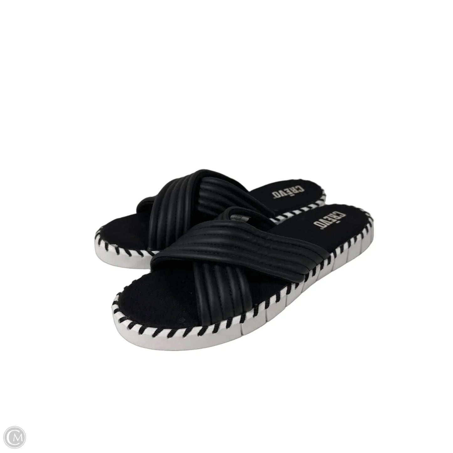 Sandals Flats By Clothes Mentor In Black & White, Size: 9