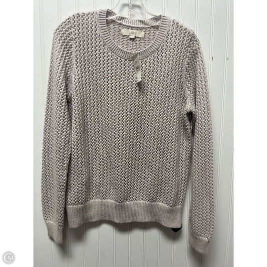 Sweatshirt Crewneck By Loft In Grey, Size: L