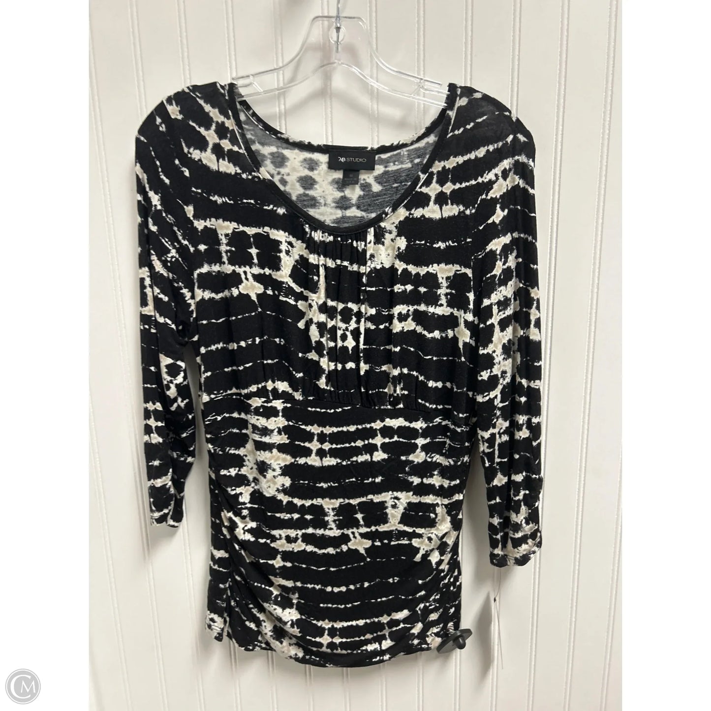 Top Long Sleeve By Ab Studio In Black, Size: M