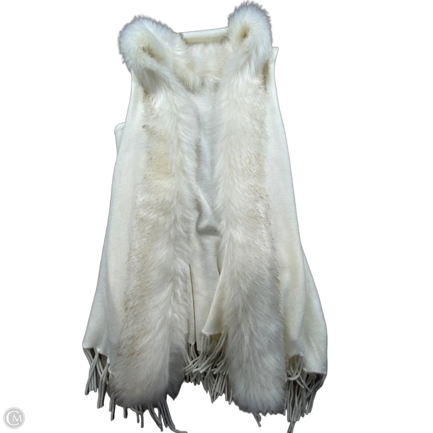 Vest Faux Fur & Sherpa By Origami In White, Size: L