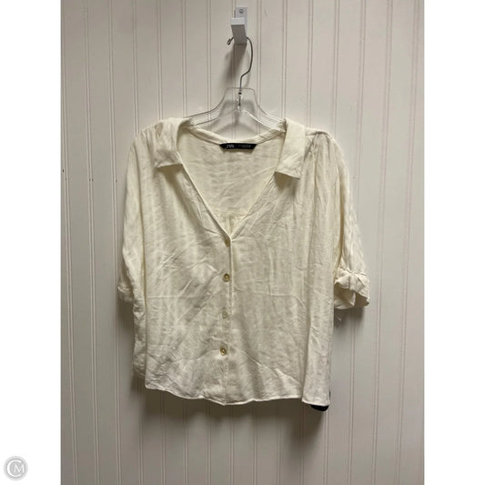 Top Short Sleeve By Zara In White, Size: L