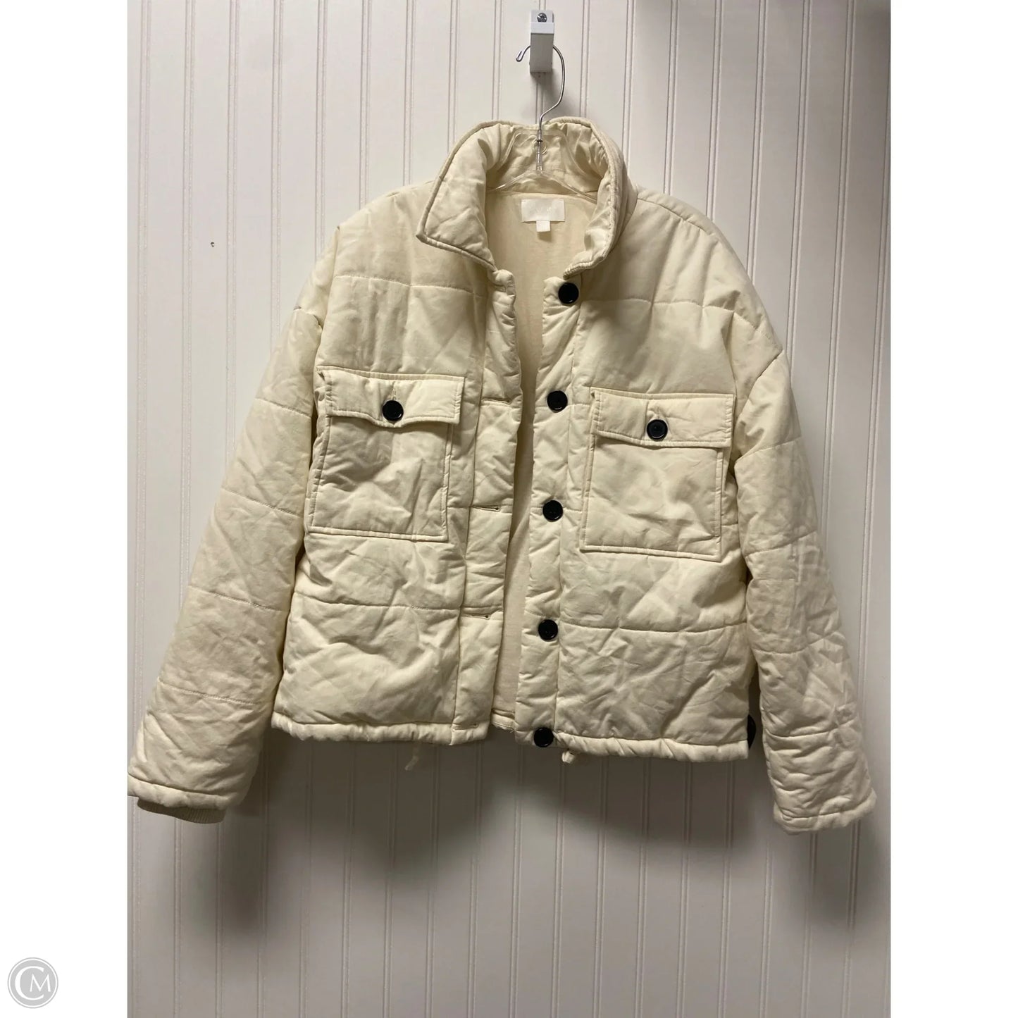 Coat Puffer & Quilted By Clothes Mentor In White, Size: M