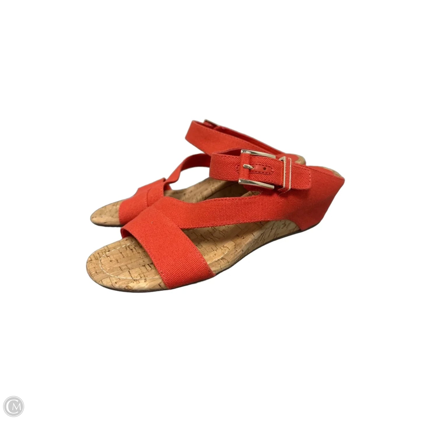 Sandals Heels Wedge By Clothes Mentor In Orange, Size: 6