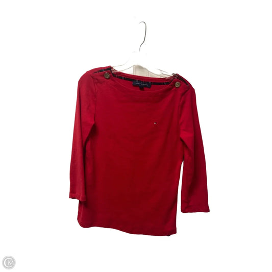 Top Long Sleeve By Tommy Hilfiger In Red, Size: S