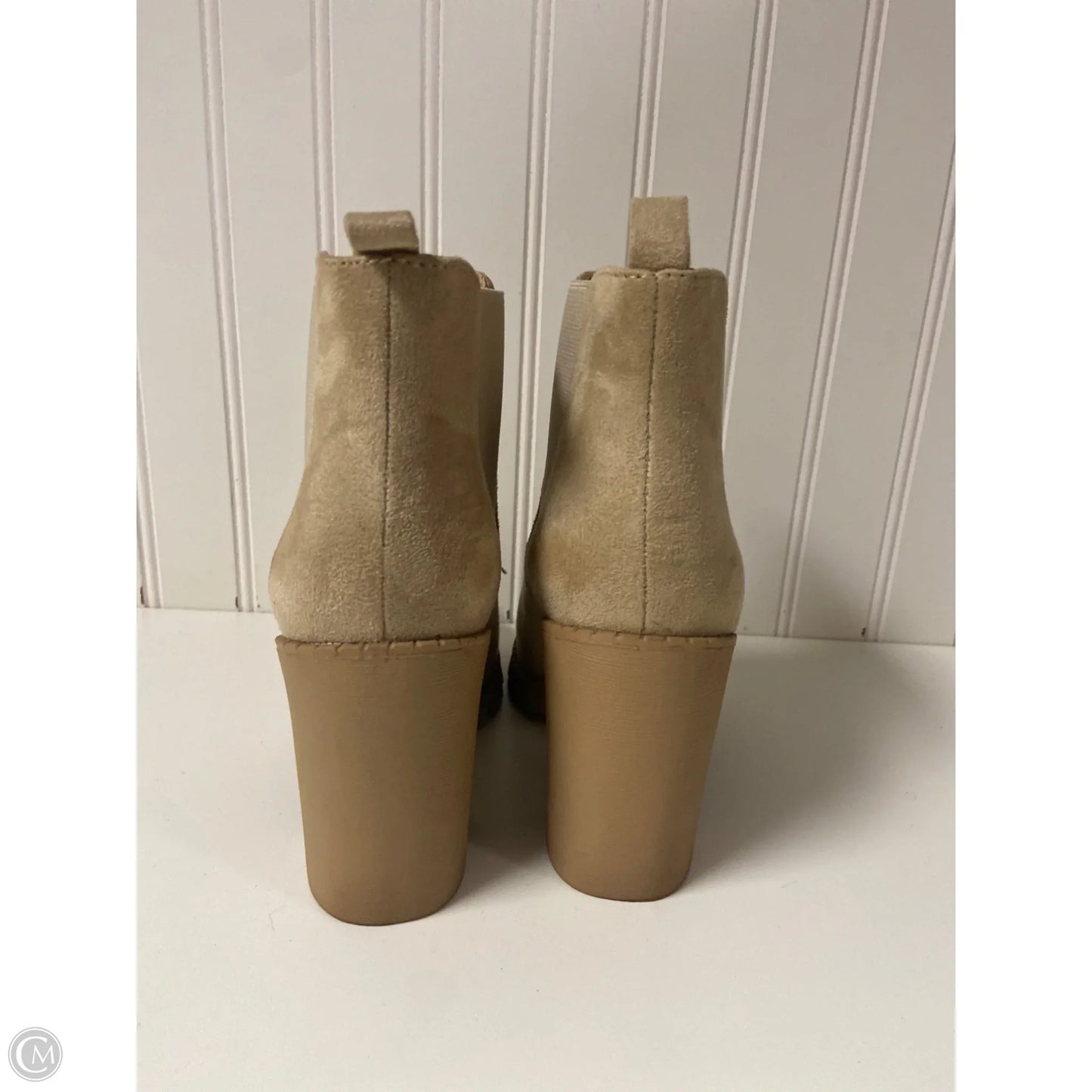 Boots Ankle Heels By Clothes Mentor In Brown, Size: 6.5