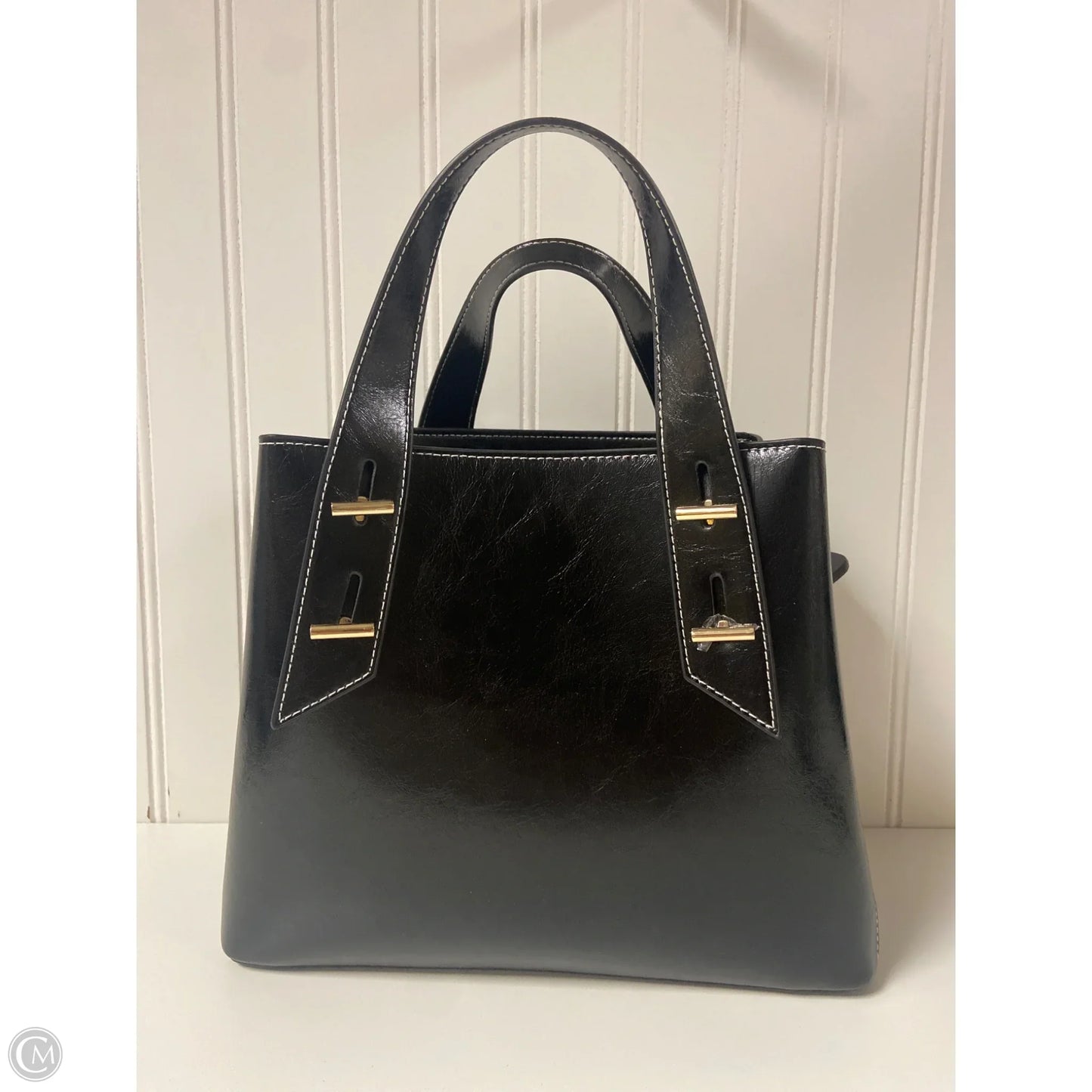 Handbag Leather By Clothes Mentor, Size: Medium