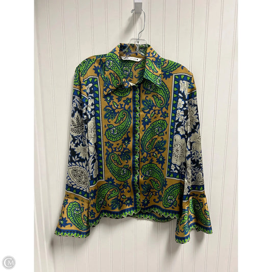 Top Long Sleeve By Zara In Multi-colored, Size: S