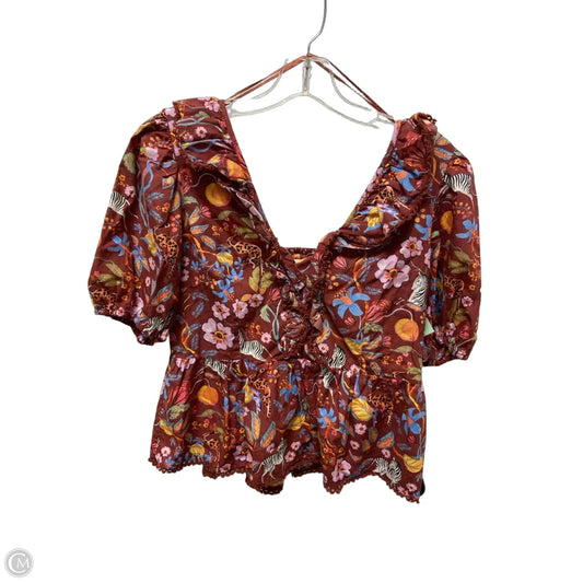 Top Short Sleeve By Maeve In Multi-colored, Size: L