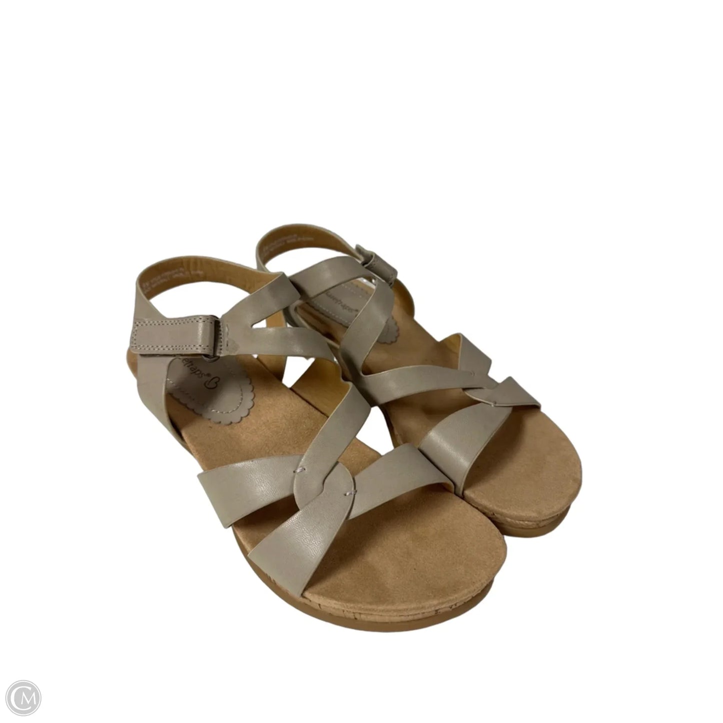 Sandals Heels Wedge By Bare Traps In Grey, Size: 9